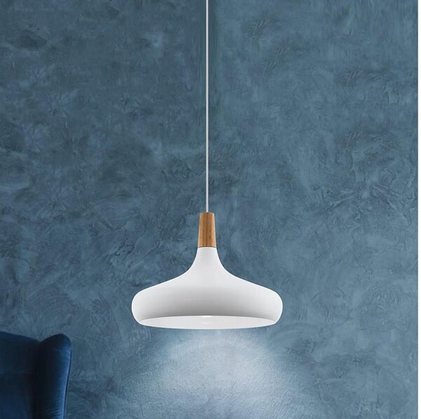 Eglo 901179 - Závesný luster SABINAR na lanku 1xE27/40W/230V priemer 40 cm biela-