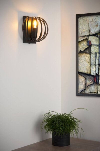 Lucide 78274/01/30 nástenná lampa Manuela 1x40W | E14 - čierna, kov, stmievateľná