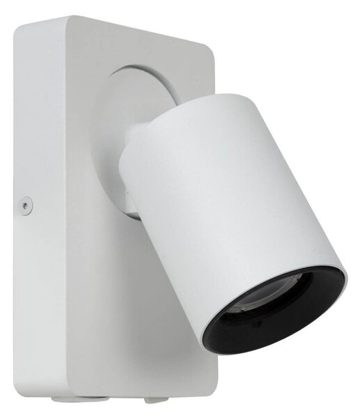 Lucide 09929/06/31 nástenná bodová lampa Nigel 1x5W | LED GU10 | 320lm | 3000K - žiarovka je súčasťou balenia, biela, nastaviteľná, vypínač na tele