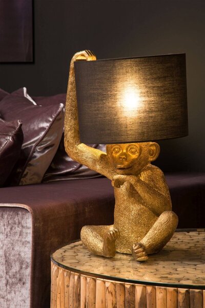 Lucide 10502/81/30 stolná lampička Extravaganza Chimp 1x40W | E14 - čierna, vypínač na kábli