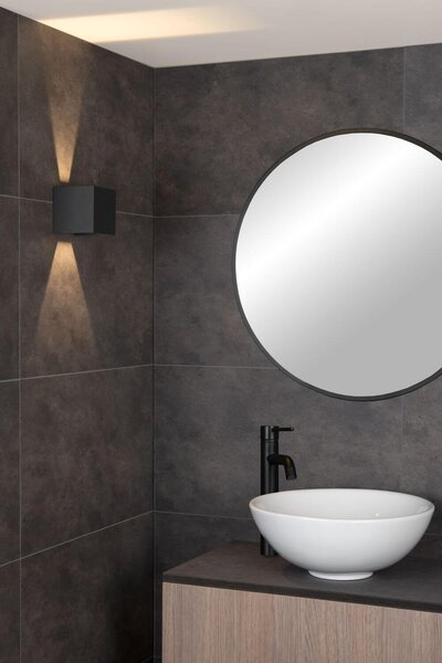 Lucide 69200/06/30 LED nástenná bodová lampa Axi 1x6W | 350lm | 2700K | IP54 - čierna, kov