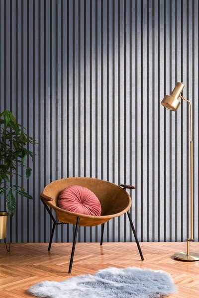 A.S. Création | Vliesová tapeta na stenu Wooden Wall 78627-3 | 0,53 x 10,05 m | šedá, modrá, metalická, čierna