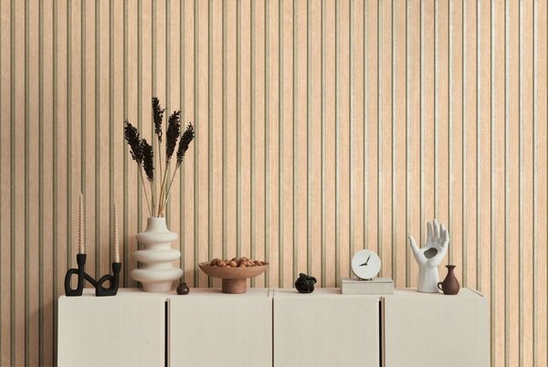 A.S. Création | Vliesová tapeta na stenu Wooden Wall 78665-1 | 0,53 x 10,05 m | béžová, zlatá, čierna