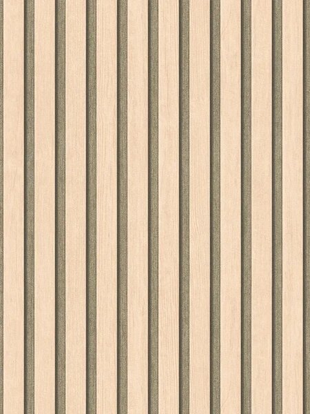 A.S. Création | Vliesová tapeta na stenu Wooden Wall 78665-1 | 0,53 x 10,05 m | béžová, zlatá, čierna