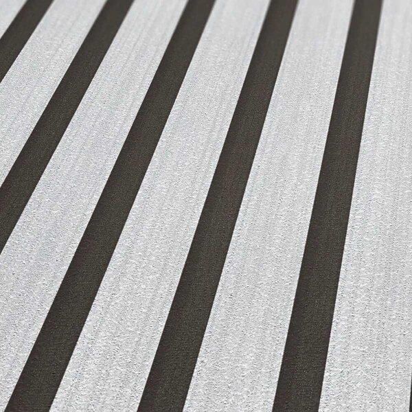 A.S. Création | Vliesová tapeta na stenu Wooden Wall 78627-1 | 0,53 x 10,05 m | šedá, čierna, metalická