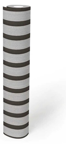 A.S. Création | Vliesová tapeta na stenu Wooden Wall 78627-1 | 0,53 x 10,05 m | šedá, čierna, metalická