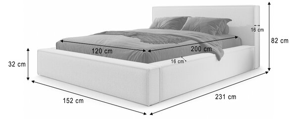Jednolôžková posteľ s úložným priestorom Asturia 120x200 - modrá
