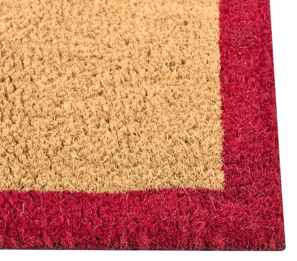 Rohožka prírodné kokosové vlákno 60 x 90 cm PVC povlak protišmyková rohož s vianočným motívom veniec do interiéru moderná