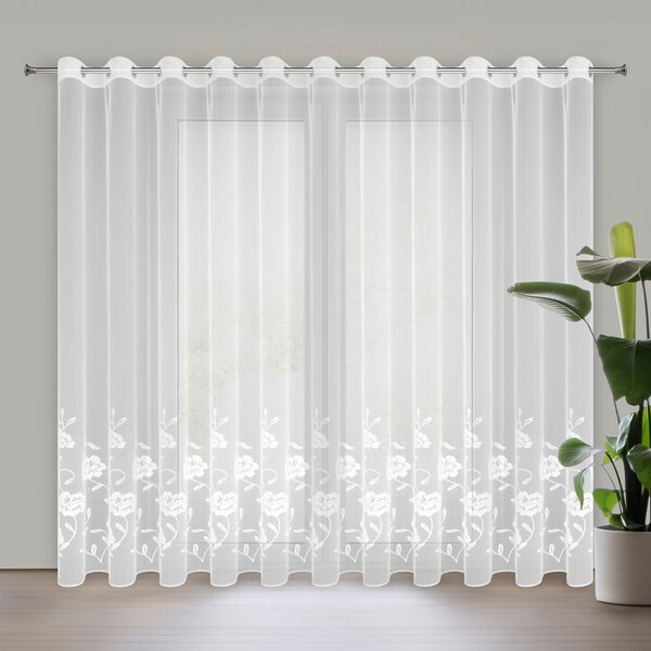 ZÁCLONA NA KRÚŽKOCH NATALI 350X250 CM KVETY