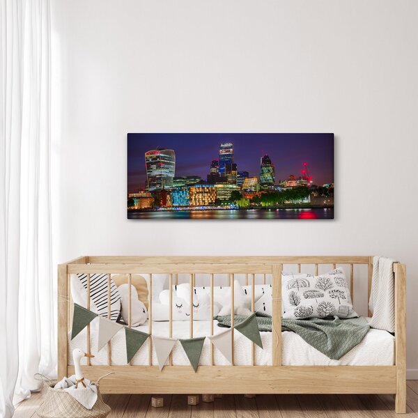 Obraz - Večerný Londýn (120x50 cm)