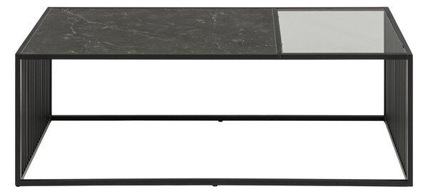 Čierny konferenčný stolík so sklenenou doskou 60x120 cm Strington – Actona