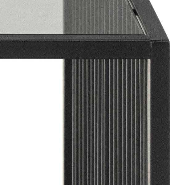 Čierny konferenčný stolík so sklenenou doskou 60x120 cm Strington – Actona