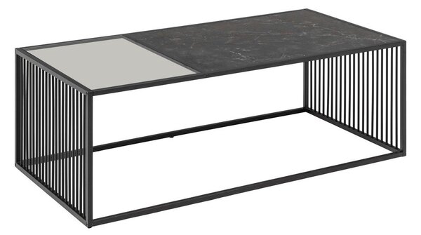Čierny konferenčný stolík so sklenenou doskou 60x120 cm Strington – Actona