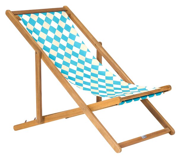 Sada 2 náhradných látkových poťahov na záhradné ležadlo modrá geometrický vzor polyester plážová stolička