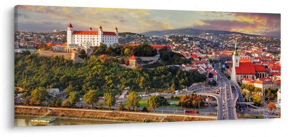 Obraz - Panorama Bratislavy, Slovensko (120x50 cm)