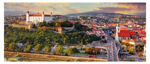 Obraz - Panorama Bratislavy, Slovensko (120x50 cm)