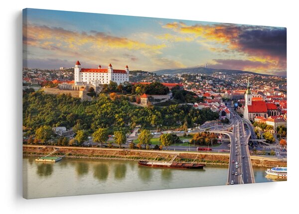 Obraz - Panorama Bratislavy, Slovensko (90x60 cm)