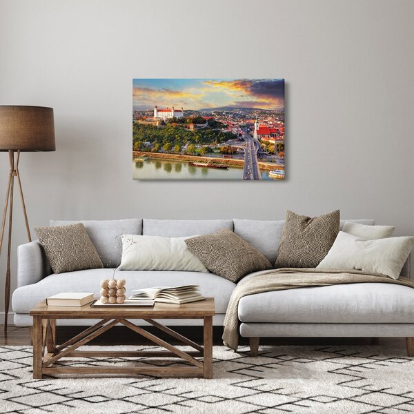 Obraz - Panorama Bratislavy, Slovensko (90x60 cm)