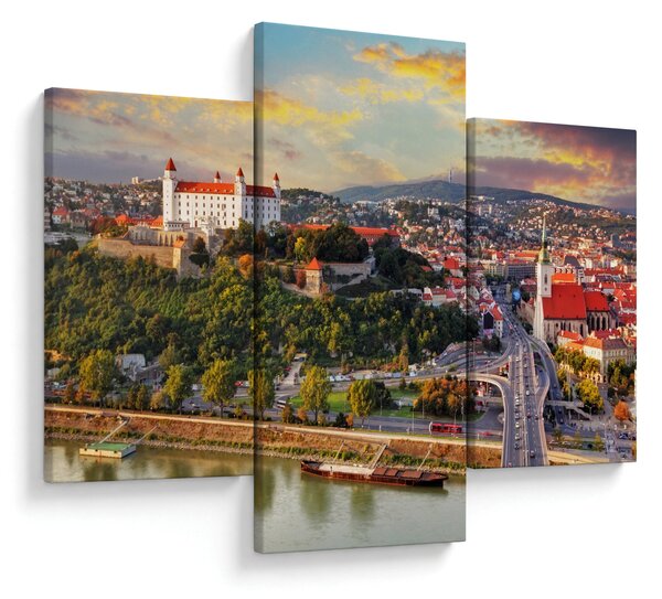 Obraz - Panorama Bratislavy, Slovensko (90x60 cm)