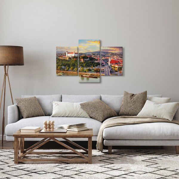 Obraz - Panorama Bratislavy, Slovensko (90x60 cm)
