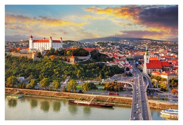 Obraz - Panorama Bratislavy, Slovensko (90x60 cm)
