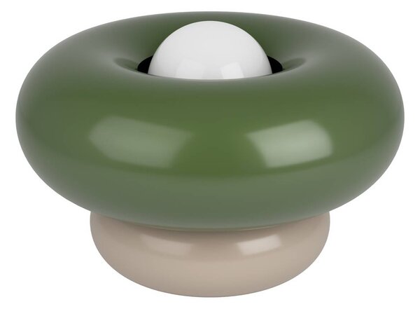 EGLO Stolová lampa Torchiarolo, zelená/béžová, kov, E27, Zelená, Obývacia izba / jedáleň, kov, Moderný