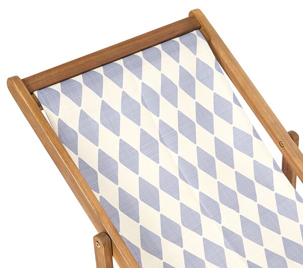Sada 2 náhradných látkových poťahov na záhradné ležadlo sivá geometrický vzor polyester plážová stolička