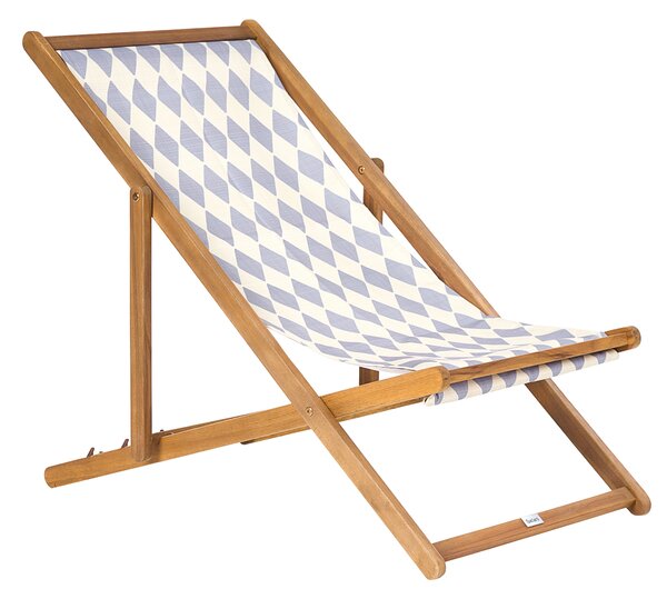 Sada 2 náhradných látkových poťahov na záhradné ležadlo sivá geometrický vzor polyester plážová stolička