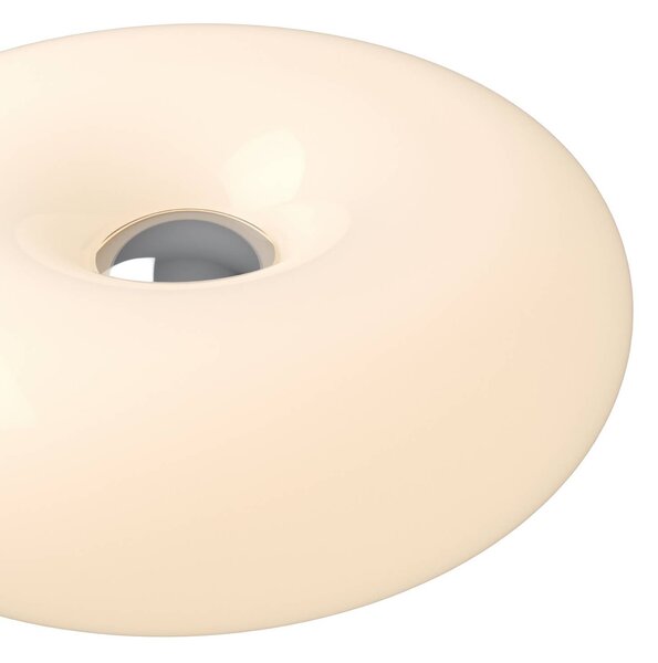 EGLO Stolová LED lampa Basile, biela, sklo, 2 700 K, Biela / opálová, Obývacia izba / jedáleň, Sklo, Moderný