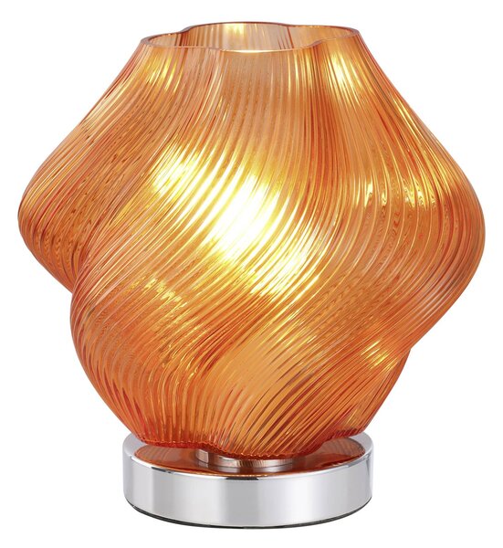 EGLO Stolová lampa Meliciano, oranžová, sklo, výška 23 cm, E27, Žltá / oranžová, Obývacia izba / jedáleň, Sklo, Stojacie svietidlo