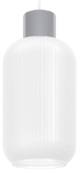 EGLO Závesné svietidlo Dasmina, Ø 13 cm, biela/chróm, sklo, E27, Biela / opálová, Obývacia izba / jedáleň, Sklo, Štýl mladých, Závesné svietidlo