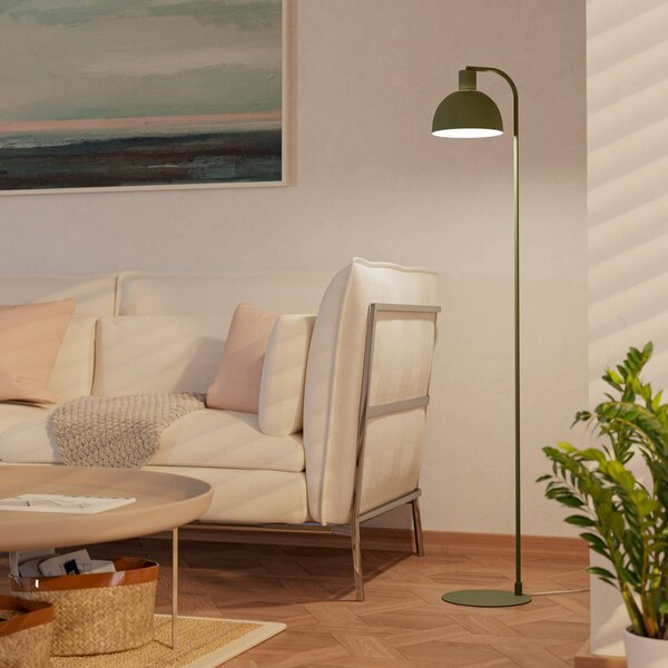 EGLO Stojacia lampa Cazalilla, zelená, kov, výška 149 cm, Zelená, Obývacia izba / jedáleň, kov, Stojaca lampa