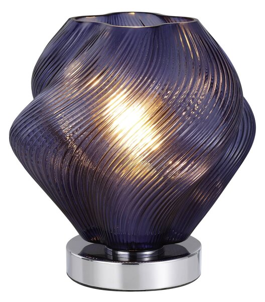 EGLO Stolová lampa Meliciano, modrá, sklo, výška 23 cm, E27, Modrá, Obývacia izba / jedáleň, Sklo, Stojacie svietidlo