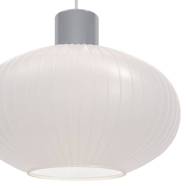 EGLO Závesné svietidlo Dasmina, Ø 25 cm, biela/chróm, sklo, E27, Biela / opálová, Obývacia izba / jedáleň, Sklo, Štýl mladých, Závesné svietidlo