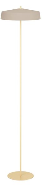 EGLO Stojacia lampa Valdiola, piesková/mosadzná, kov, výška 160 cm, Krémová / jantárovo žltá, Obývacia izba / jedáleň, kov, Stojaca lampa