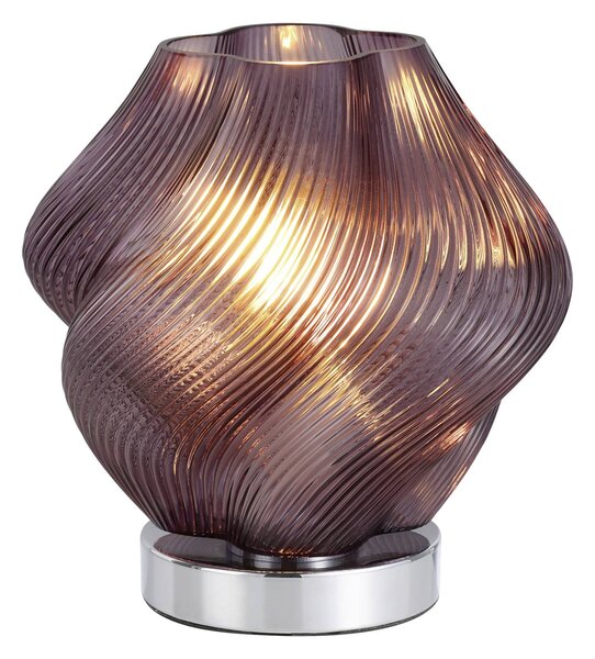 EGLO Stolová lampa Meliciano, fialová, sklo, výška 23 cm, E27, Fialová / ružová, Obývacia izba / jedáleň, Sklo, Stojacie svietidlo