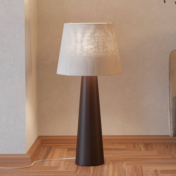 EGLO Stojacia lampa Patemisco, hnedá/prírodná, oceľ, textil, výška 90 cm, Hnedá / hrdzavá, Obývacia izba / jedáleň, kov, Stojaca lampa