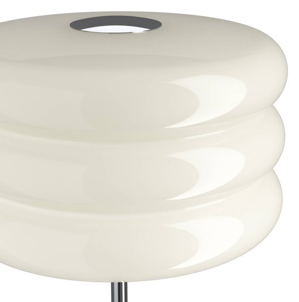 EGLO Stojacia lampa Tortora, biela, sklo, kov, výška 153 cm, E27, Biela / opálová, Obývacia izba / jedáleň, Sklo, Štýl mladých, Stojaca lampa