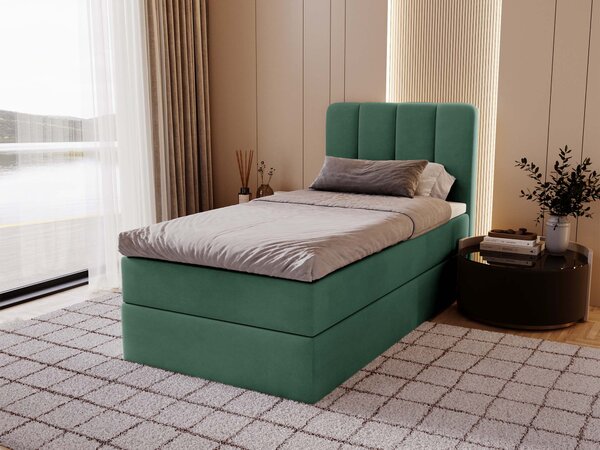 Čalúnená boxspring posteľ Magic Mini 90x200 - zelená