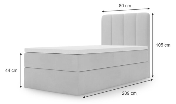 Čalúnená boxspring posteľ Magic Mini 80x200 - krémová