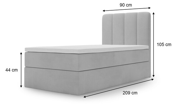 Čalúnená boxspring posteľ Magic Mini 90x200 - zelená