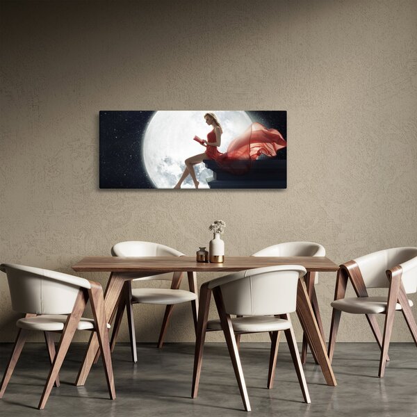 Obraz - Žena za svitu mesiaca (120x50 cm)