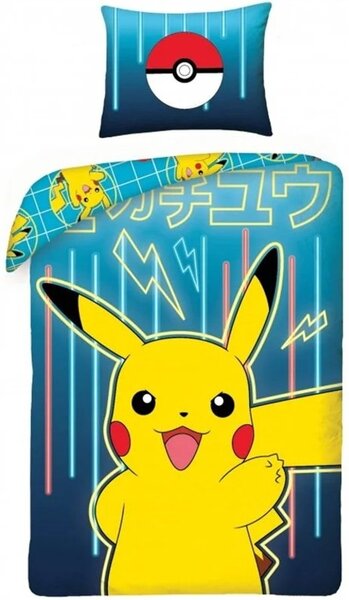 Bavlnené posteľné obliečky Pokémon Pikachu - 100% bavlna - 70 x 90 cm + 140 x 200 cm