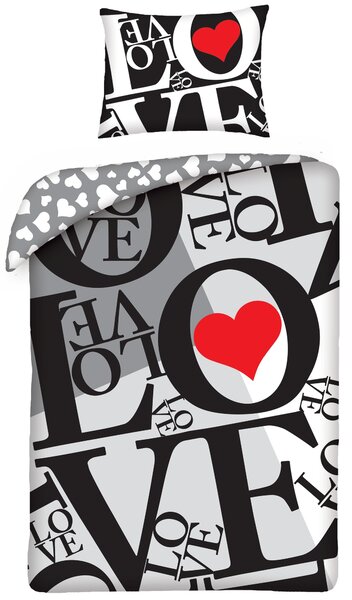 Bavlnené posteľné obliečky ❤ LOVE ❤ pre zaľúbených - 100% bavlna - 70 x 90 cm + 140 x 200 cm