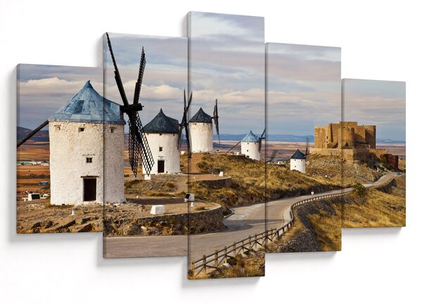Obraz - Veterné mlyny Consuegra, Španielsko (150x105 cm)
