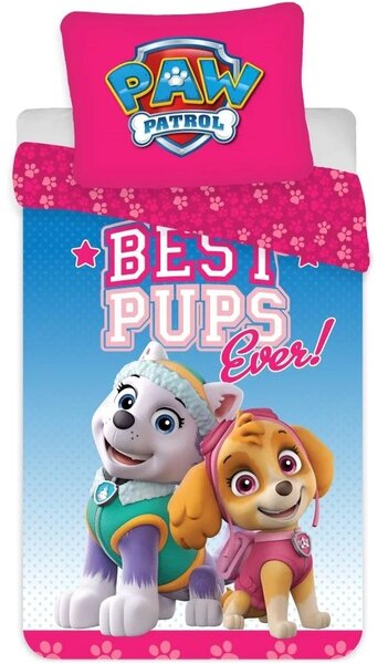 Obliečky do detskej postieľky Tlapková patrola - Paw patrol - motív Best Pups Ever! - 100% bavlna - 100 x 135 cm + 40 x 60 cm