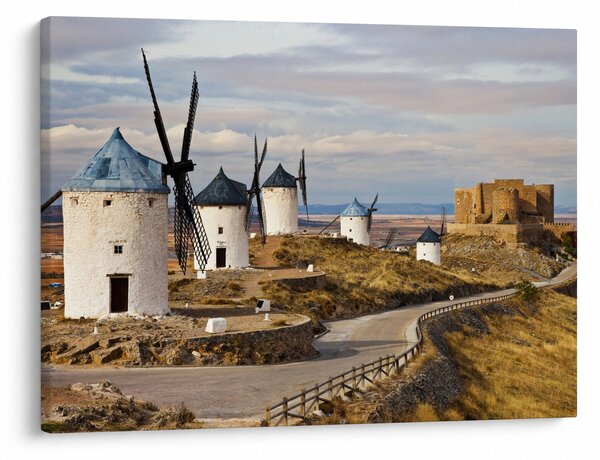 Obraz - Veterné mlyny Consuegra, Španielsko (70x50 cm)