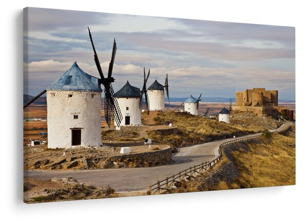 Obraz - Veterné mlyny Consuegra, Španielsko (90x60 cm)