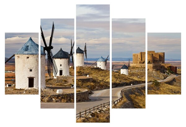 Obraz - Veterné mlyny Consuegra, Španielsko (150x105 cm)