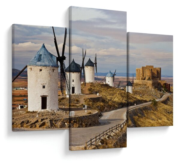 Obraz - Veterné mlyny Consuegra, Španielsko (90x60 cm)